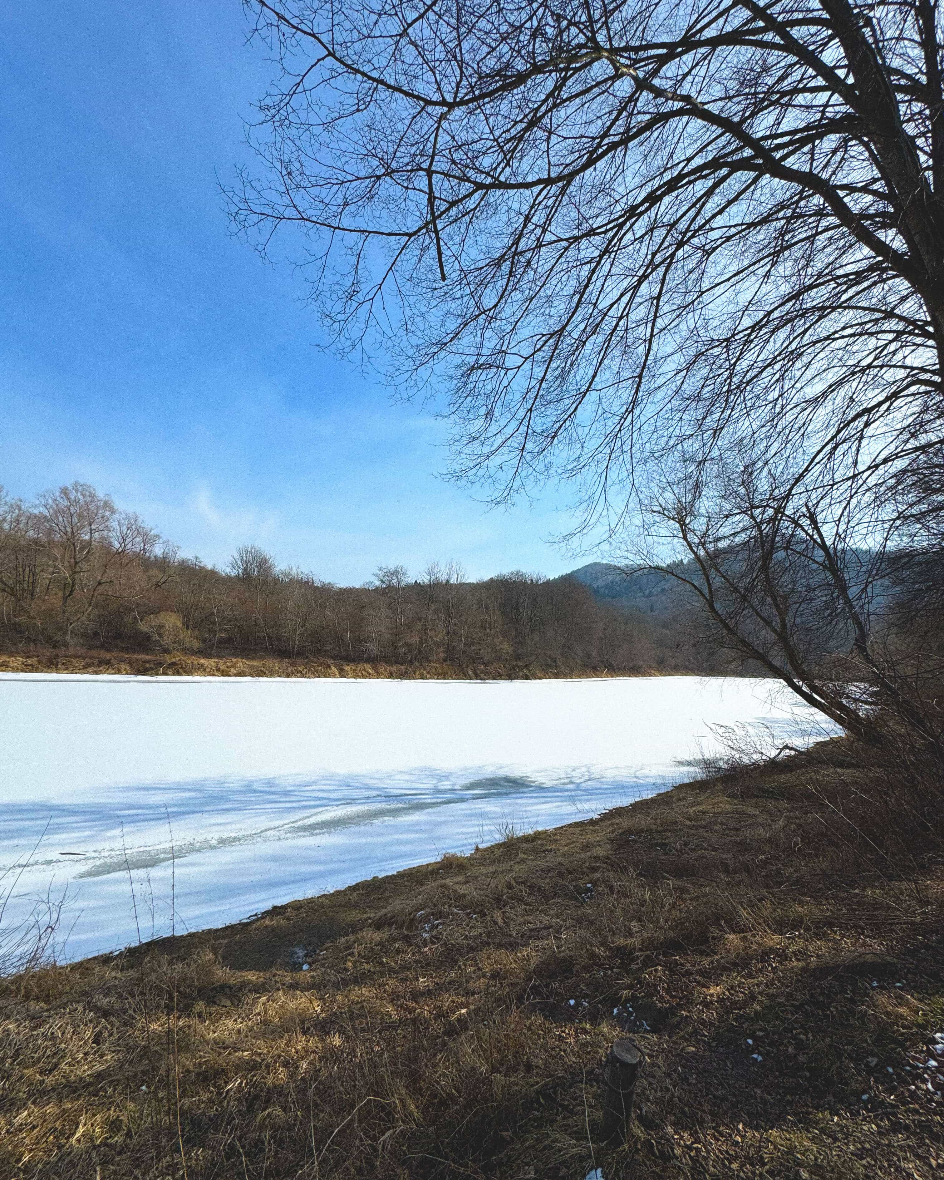 Frozen river, Poland